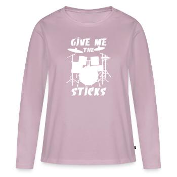 Drummer - Women's Premium Organic Long Sleeve Shirt - dusky pink - Front - Julia (174cm)