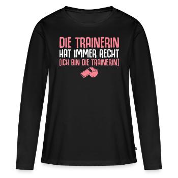 Fußballtrainerin Personal Trainerin Geschenk - Frauen Premium Bio Langarmshirt - Schwarz - Vorne - Julia (174cm)