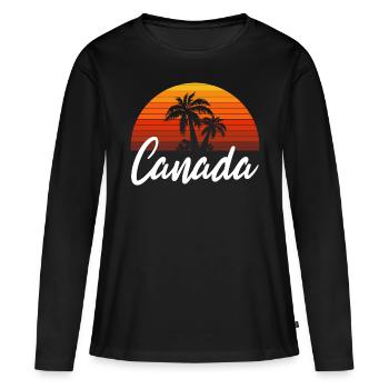 Canada - T-shirt manches longues Premium bio Femme - noir - Devant - Julia (174cm)