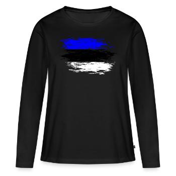 Estonia flag used - Women's Premium Organic Long Sleeve Shirt - black - Front - Julia (174cm)
