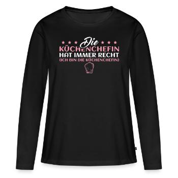 Küchenchefin Gastronomie Humor Köchin - Frauen Premium Bio Langarmshirt - Schwarz - Vorne - Julia (174cm)