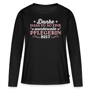 Altenheim Dankeschön Wundervolle Pflegerin - Frauen Premium Bio Langarmshirt - Schwarz - Vorne - Julia (174cm)