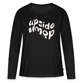 upside down - Frauen Premium Bio Langarmshirt - Schwarz - Vorne - Julia (174cm)