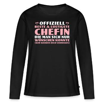 Beste Chefin Abschied Rente Jobwechsel - Frauen Premium Bio Langarmshirt - Schwarz - Vorne - Julia (174cm)