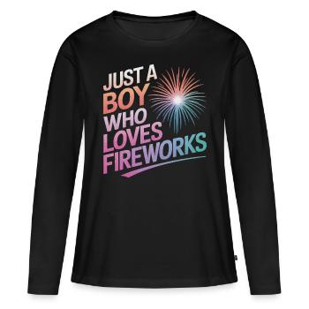 Pyrotechnie Feux d’artifice Pyrotechnie - T-shirt manches longues Premium bio Femme - noir - Devant - Julia (174cm)