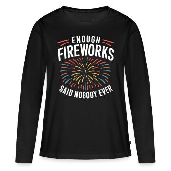 Pyrotechnie Feux d’artifice Pyrotechnie - T-shirt manches longues Premium bio Femme - noir - Devant - Julia (174cm)