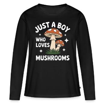 Champignons Champignons Champignon Champignon - T-shirt manches longues Premium bio Femme - noir - Devant - Julia (174cm)