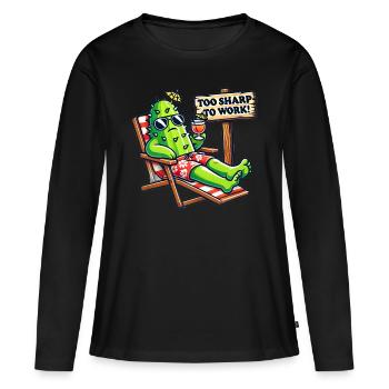Too Sharp to Work 🌵😎 - Frauen Premium Bio Langarmshirt - Schwarz - Vorne - Julia (174cm)