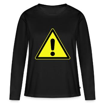 Achtung Gefahr - Frauen Premium Bio Langarmshirt - Schwarz - Vorne - Julia (174cm)