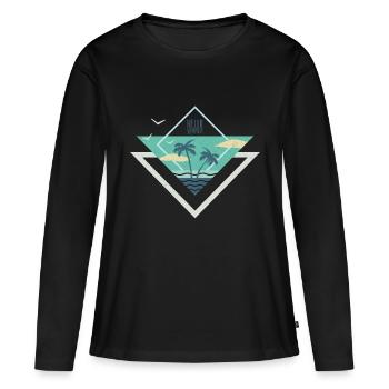 HELLO ÉTÉ - T-shirt manches longues Premium bio Femme - noir - Devant - Julia (174cm)