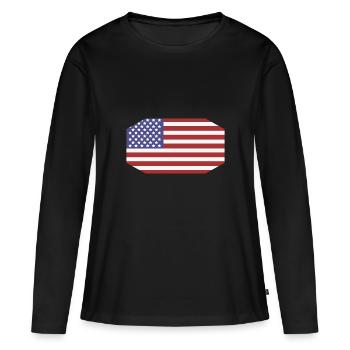 Flagge der Vereinigten Staaten - Frauen Premium Bio Langarmshirt - Schwarz - Vorne - Julia (174cm)