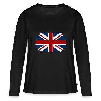 Großbritannien Flagge - Frauen Premium Bio Langarmshirt - Schwarz - Vorne - Julia (174cm)