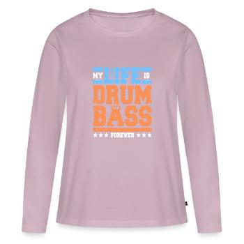drum and bass - Women's Premium Organic Long Sleeve Shirt - dusky pink - Front - Julia (174cm)