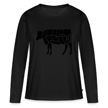 Beef - Women's Premium Organic Long Sleeve Shirt - black - Front - Julia (174cm)