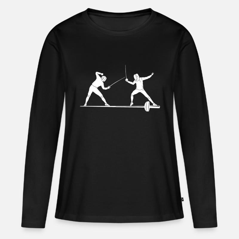 Fechten - Frauen Premium Bio Langarmshirt - Schwarz