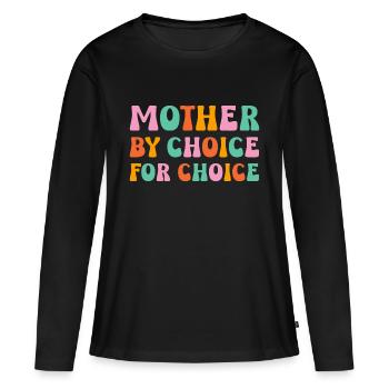 Mère par choix pour choix - T-shirt manches longues Premium bio Femme - noir - Devant - Julia (174cm)
