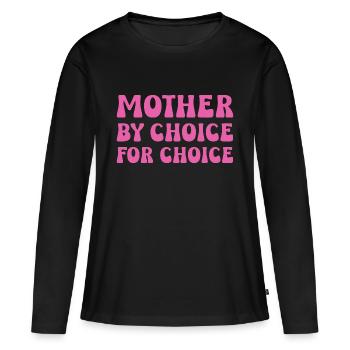 Mère par choix pour choix - T-shirt manches longues Premium bio Femme - noir - Devant - Julia (174cm)