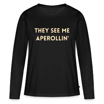 Apéritif amateur de cocktails - T-shirt manches longues Premium bio Femme - noir - Devant - Julia (174cm)