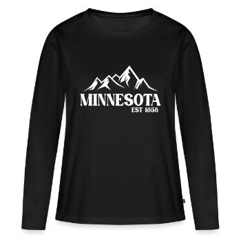 Minnesota - T-shirt manches longues Premium bio Femme - noir - Devant - Julia (174cm)