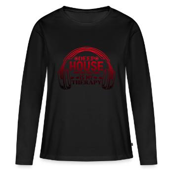Deep House Music - Women's Premium Organic Long Sleeve Shirt - black - Front - Julia (174cm)
