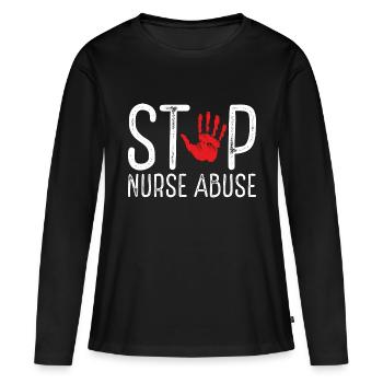 Nurse Abuse Survivor Stop Nurse Abuse Fighter - Women's Premium Organic Long Sleeve Shirt - black - Front - Julia (174cm)