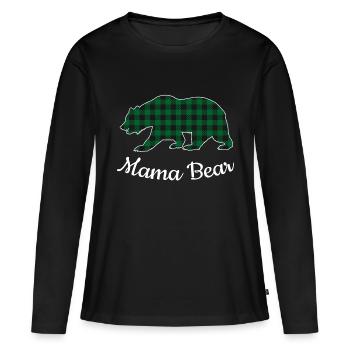 Mama Bear - Frauen Premium Bio Langarmshirt - Schwarz - Vorne - Julia (174cm)