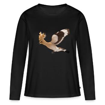 Hoopoe Bird Illustration - Women's Premium Organic Long Sleeve Shirt - black - Front - Julia (174cm)