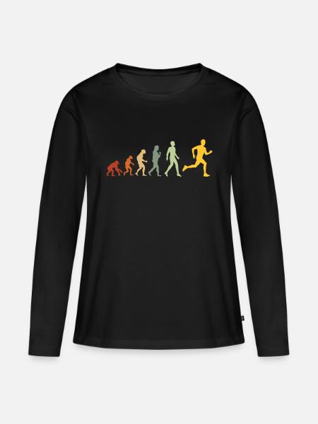 Evolusjon i triatlon - Running Evolution - Premium økologisk langermet T-skjorte for kvinner - svart
