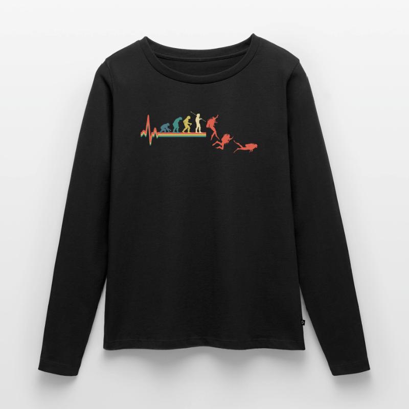 Diver Diving Evolution Retro Women's Premium Organic Long Sleeve Shirt