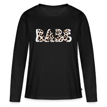Babe leopard - team de la mariée - T-shirt manches longues Premium bio Femme - noir - Devant - Julia (174cm)
