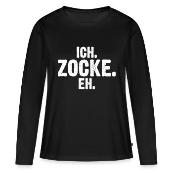 Zocker Zocken Gamer - Frauen Premium Bio Langarmshirt - Schwarz - Vorne - Julia (174cm)