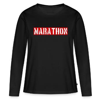 Marathon - Course à pied - Sports - Course à pied - Coureurs - T-shirt manches longues Premium bio Femme - noir - Devant - Julia (174cm)