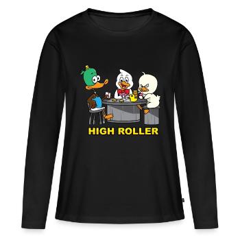 Poker enten star - Frauen Premium Bio Langarmshirt - Schwarz - Vorne - Julia (174cm)