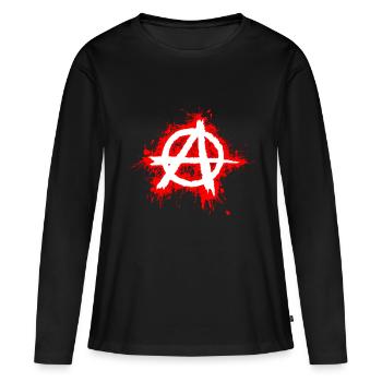 Anarchy / Anarchy in white, red splashes - Women's Premium Organic Long Sleeve Shirt - black - Front - Julia (174cm)