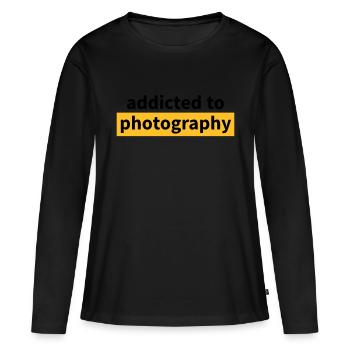 addicted to photography - Frauen Premium Bio Langarmshirt - Schwarz - Vorne - Julia (174cm)