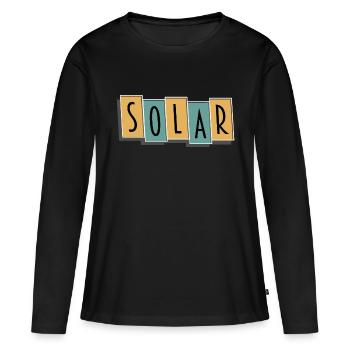 Solar | Hotelanzeiger - Frauen Premium Bio Langarmshirt - Schwarz - Vorne - Julia (174cm)