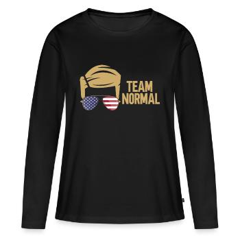 Équipe Normale - T-shirt manches longues Premium bio Femme - noir - Devant - Julia (174cm)