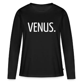 Venus - T-shirt manches longues Premium bio Femme - noir - Devant - Julia (174cm)