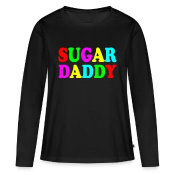 Sugar daddy - T-shirt manches longues Premium bio Femme - noir - Devant - Julia (174cm)