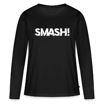 Cadeau Youth Word Smash - T-shirt manches longues Premium bio Femme - noir - Devant - Julia (174cm)