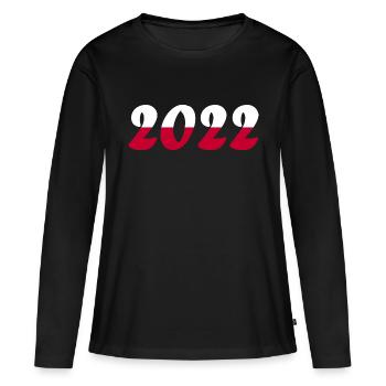 Coupe du monde de l’équipe nationale de Pologne - T-shirt manches longues Premium bio Femme - noir - Devant - Julia (174cm)