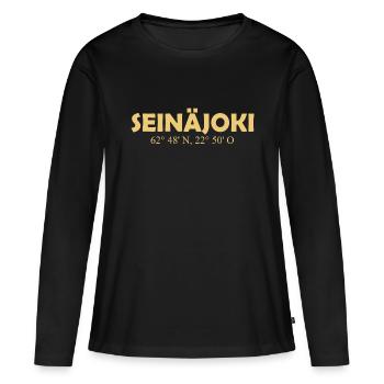 Seinäjoki - Finland - Coordinates - Longitude - Women's Premium Organic Long Sleeve Shirt - black - Front - Julia (174cm)