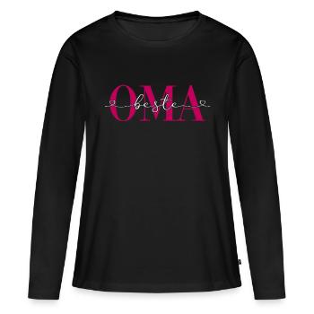 Beste Oma Geschenk Familie Großmutter Geschenke - Frauen Premium Bio Langarmshirt - Schwarz - Vorne - Julia (174cm)