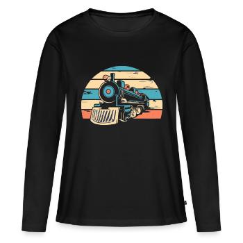 Eisenbahn - Frauen Premium Bio Langarmshirt - Schwarz - Vorne - Julia (174cm)