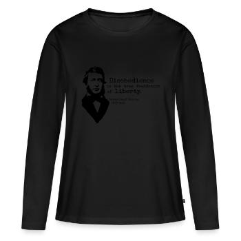 Désobéissance - T-shirt manches longues Premium bio Femme - noir - Devant - Julia (174cm)