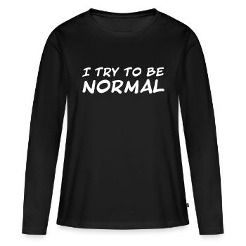 normal - T-shirt manches longues Premium bio Femme - noir - Devant - Julia (174cm)