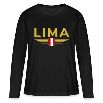Lima Design – Découvrez la capitale du Pérou - T-shirt manches longues Premium bio Femme - noir - Devant - Julia (174cm)