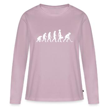 Evolution Hockey Frauen Hockeyspielerin - Frauen Premium Bio Langarmshirt - Altrosa - Vorne - Julia (174cm)