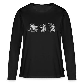 Lustige Affen - Frauen Premium Bio Langarmshirt - Schwarz - Vorne - Julia (174cm)