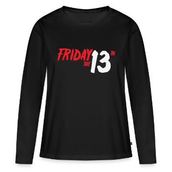 VENDREDI 13 - T-shirt manches longues Premium bio Femme - noir - Devant - Julia (174cm)